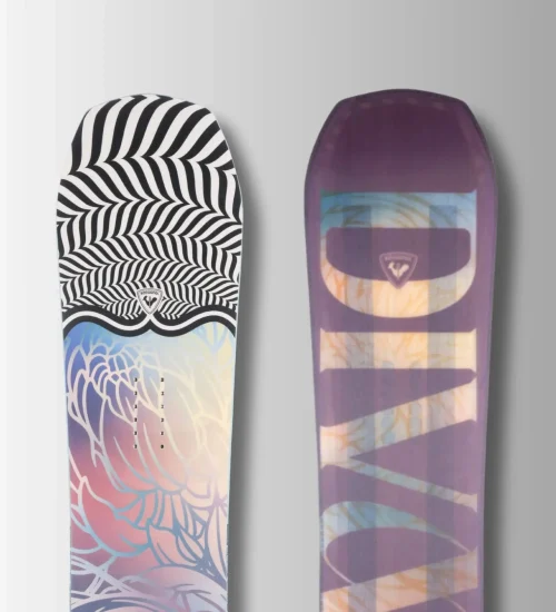 Two snowboards, including a Rossignol board