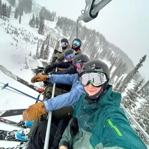 Ski Butlers guests on a chairlift