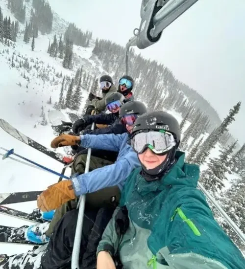 Ski Butlers guests on a chairlift