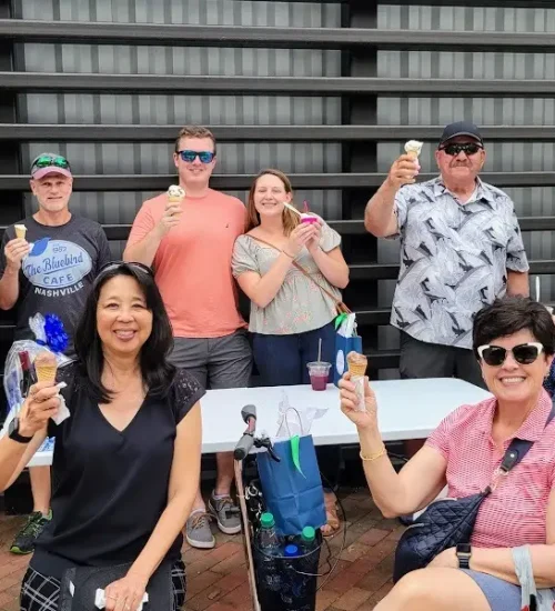 group-holding-ice-cream-cones
